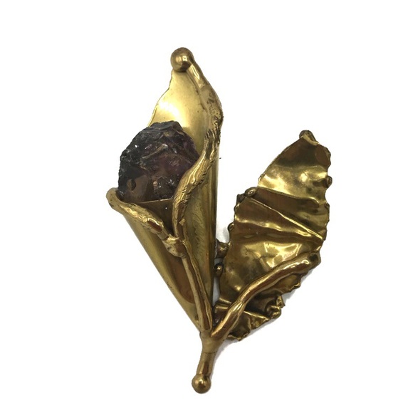 Copa Collection Brutalist Amethyst Brooch Pin - Picture 6 of 10